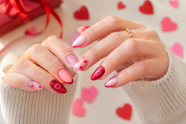 valentines nails